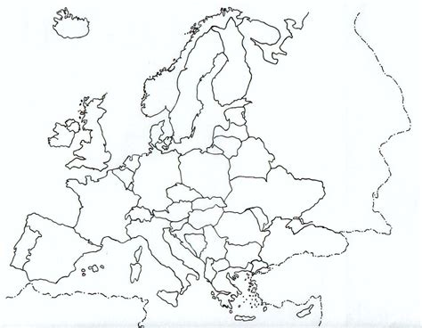 mapa de europa blanco y negro